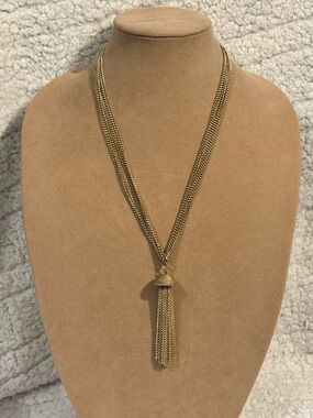 Vintage Sarah Coventry Necklace Gold Tone Tassel Multi Strand Signed